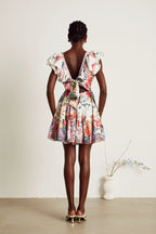 Saige fırfırlı mini elbise