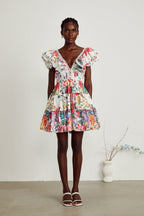 Saige fırfırlı mini elbise