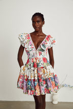 Saige fırfırlı mini elbise