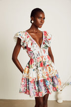 Saige fırfırlı mini elbise