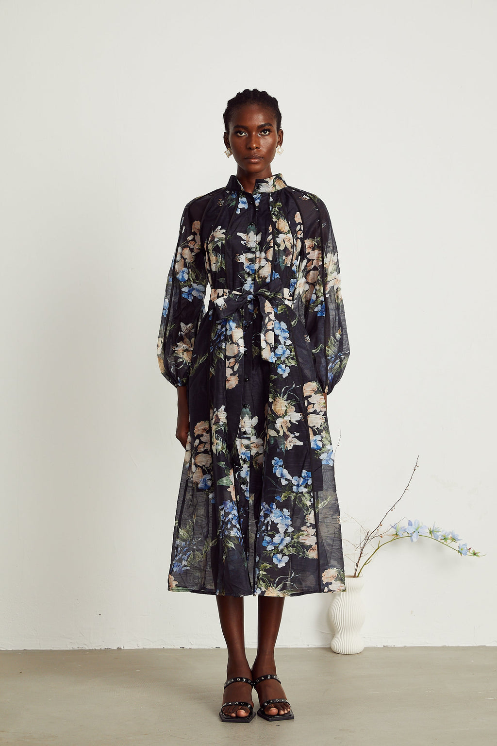 Stéphanie tül midi elbise