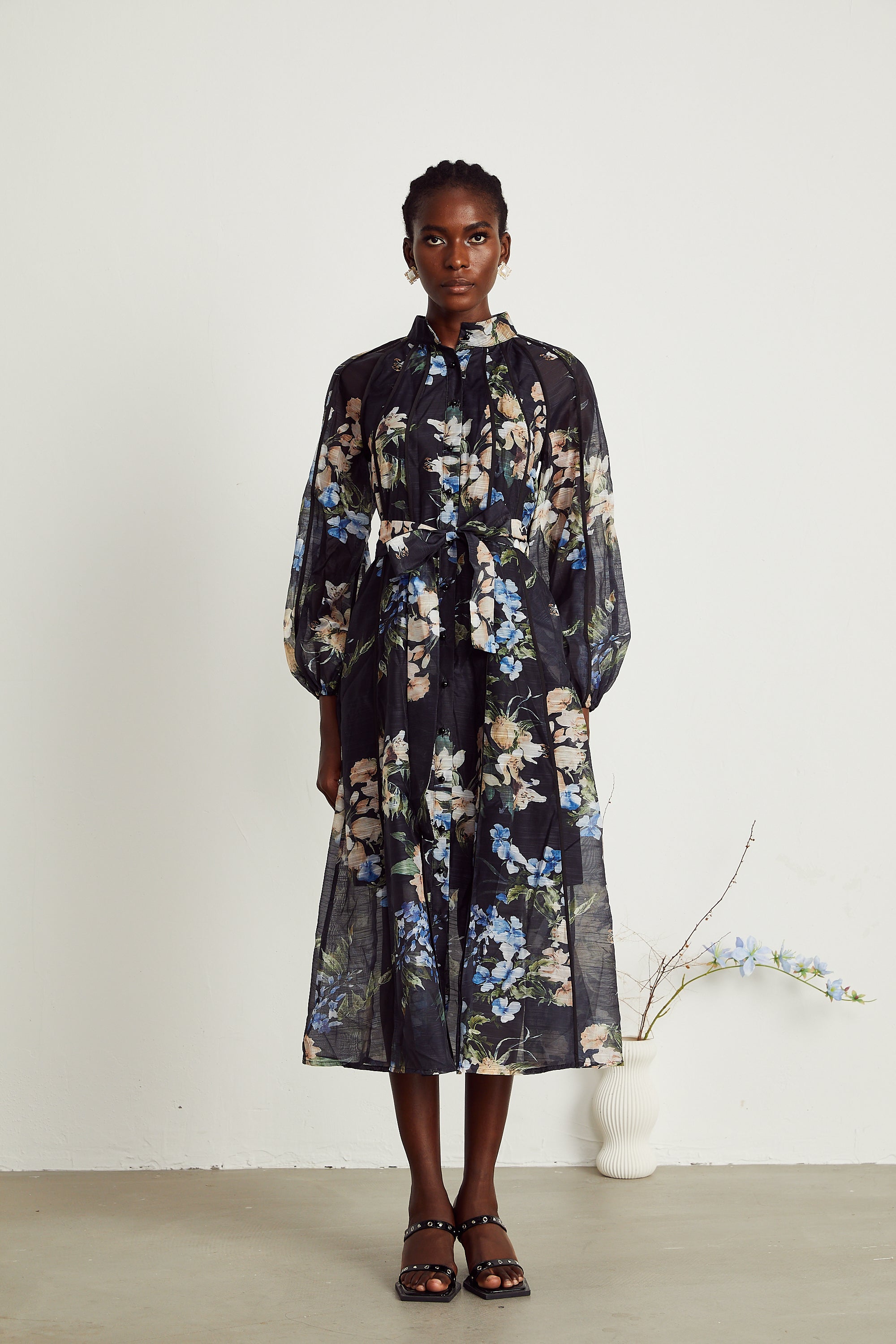 Stéphanie tül midi elbise