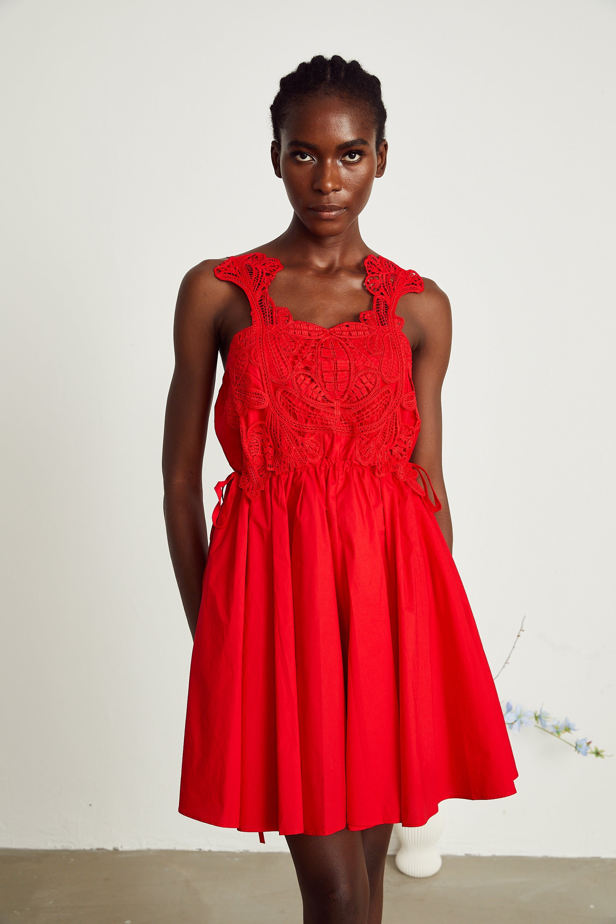 Wanda dantel mini elbise