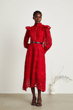 Isolde dantel maksi elbise