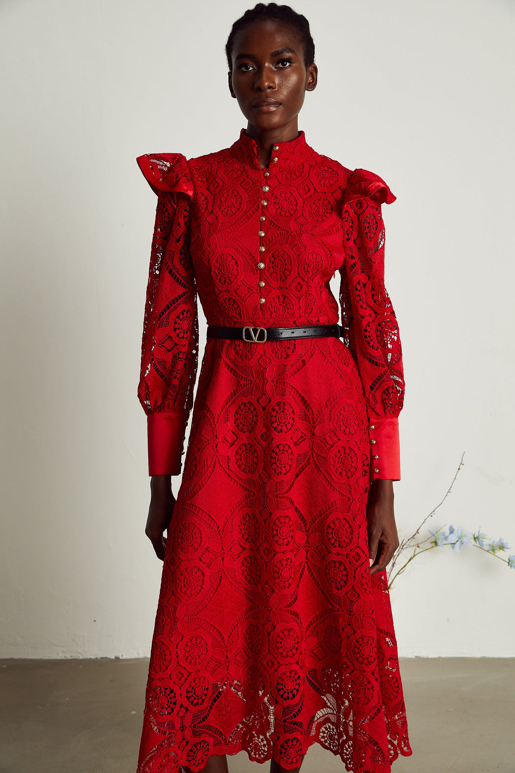 Isolde dantel maksi elbise