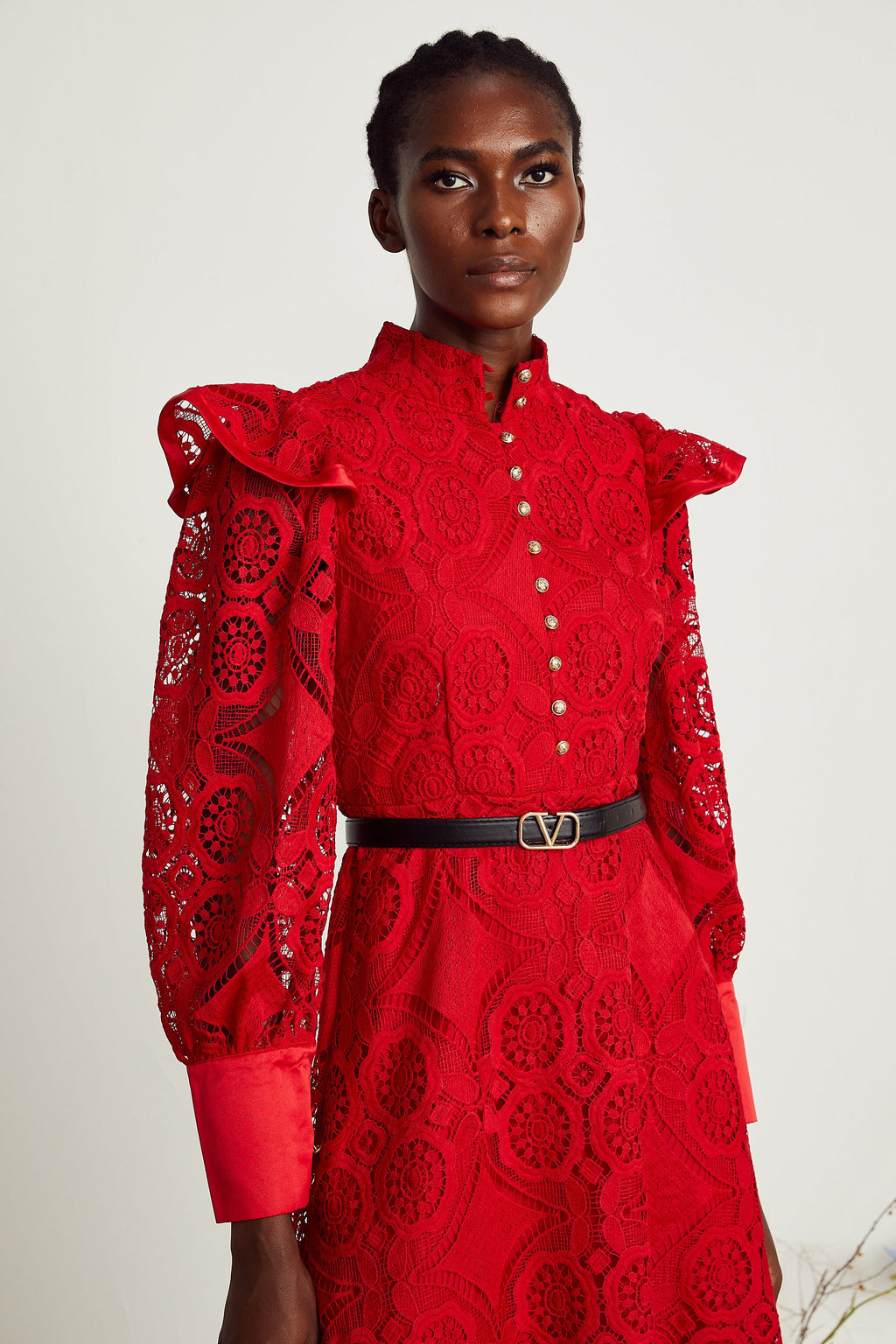 Isolde dantel maksi elbise