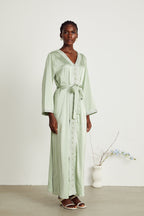 Véronique süslemeli maksi elbise