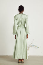 Véronique süslemeli maksi elbise