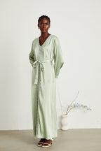 Véronique süslemeli maksi elbise