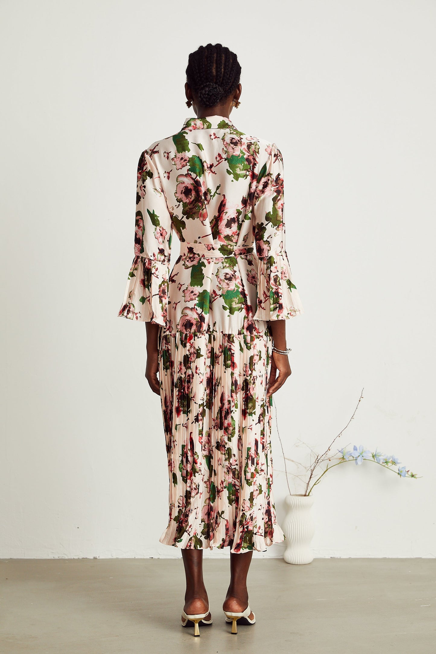 Diane pile midi elbise