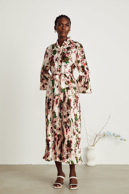 Diane pile midi elbise