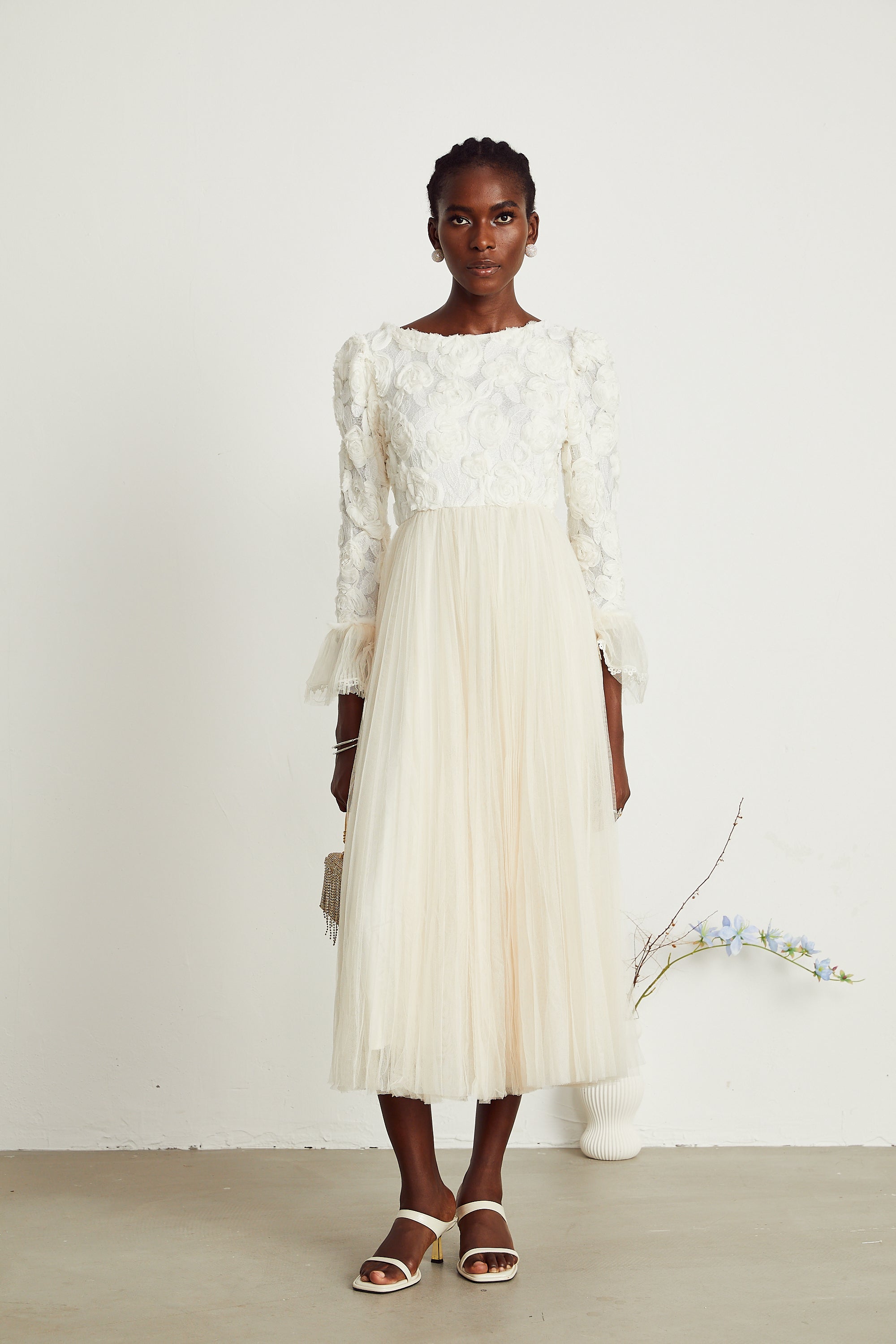 Thibaulte dantel maksi elbise