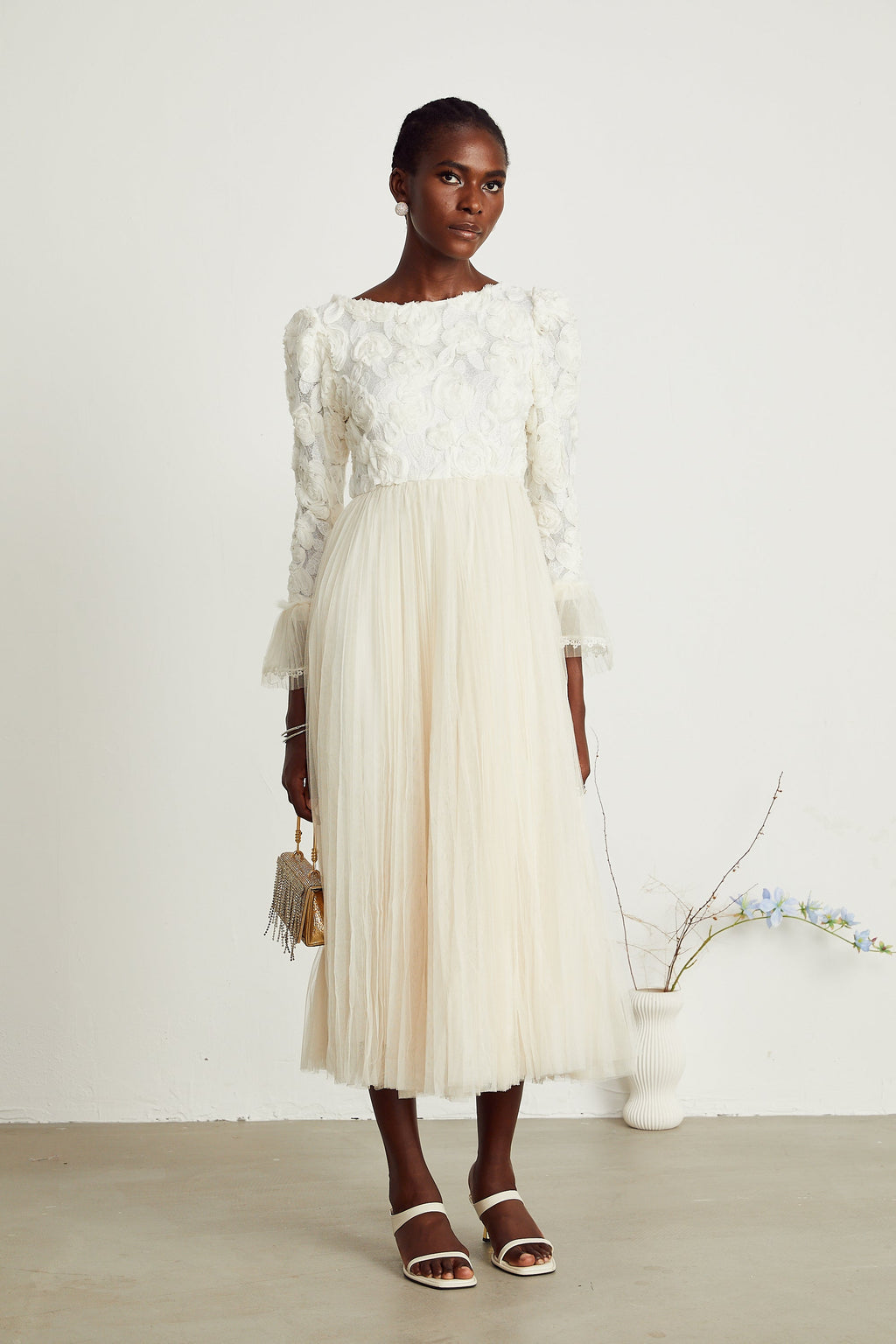 Thibaulte dantel maksi elbise