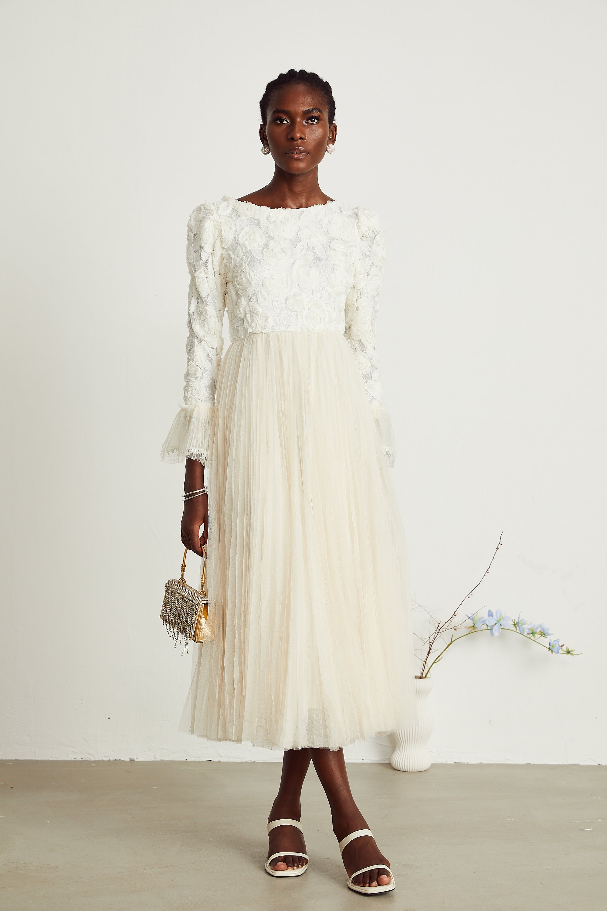 Thibaulte dantel maksi elbise