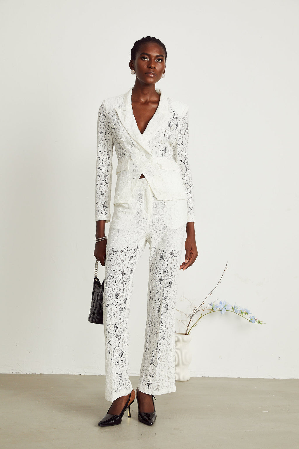 Zoé dantel blazer ve pantolon takım