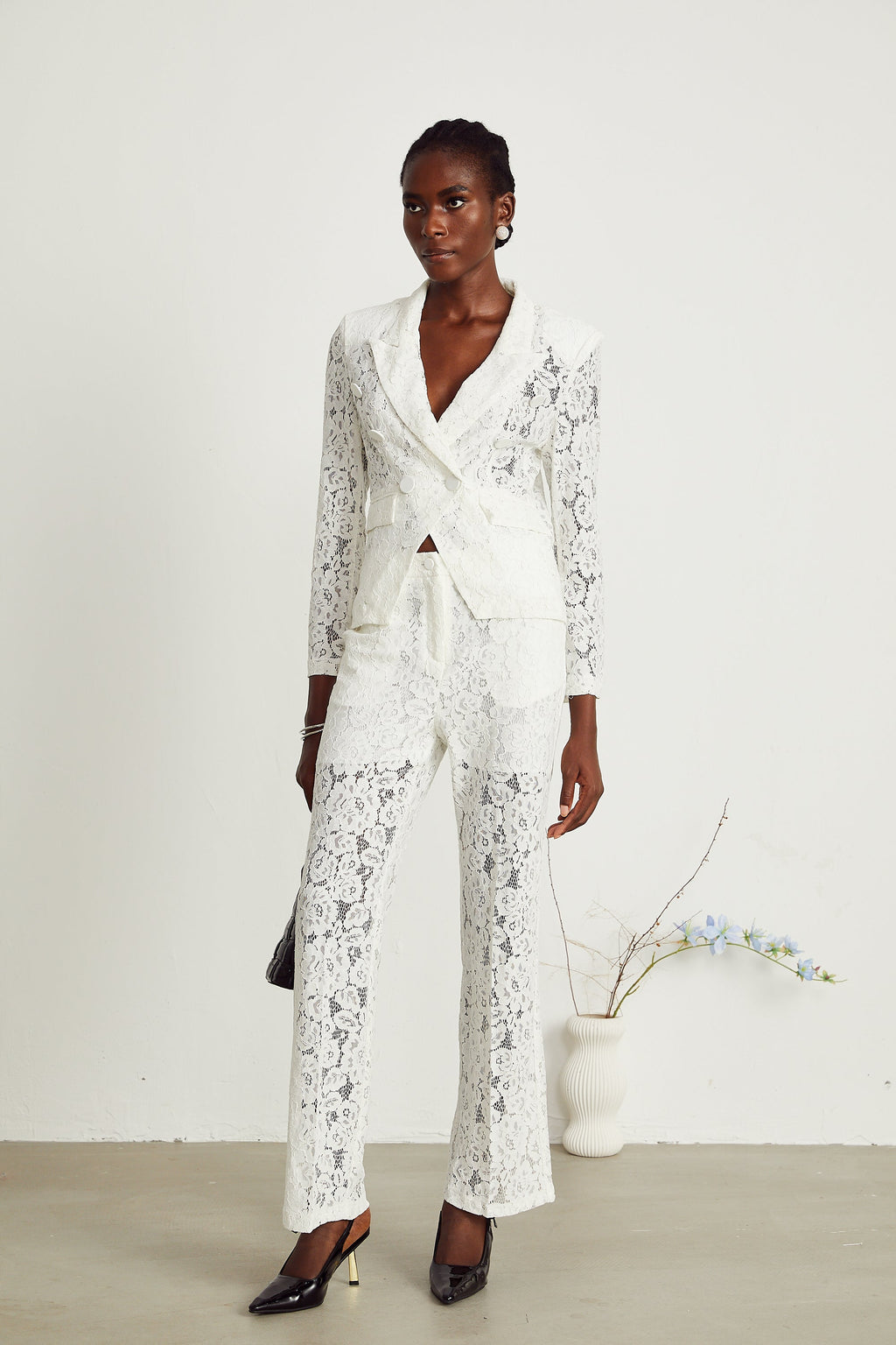 Zoé dantel blazer ve pantolon takım