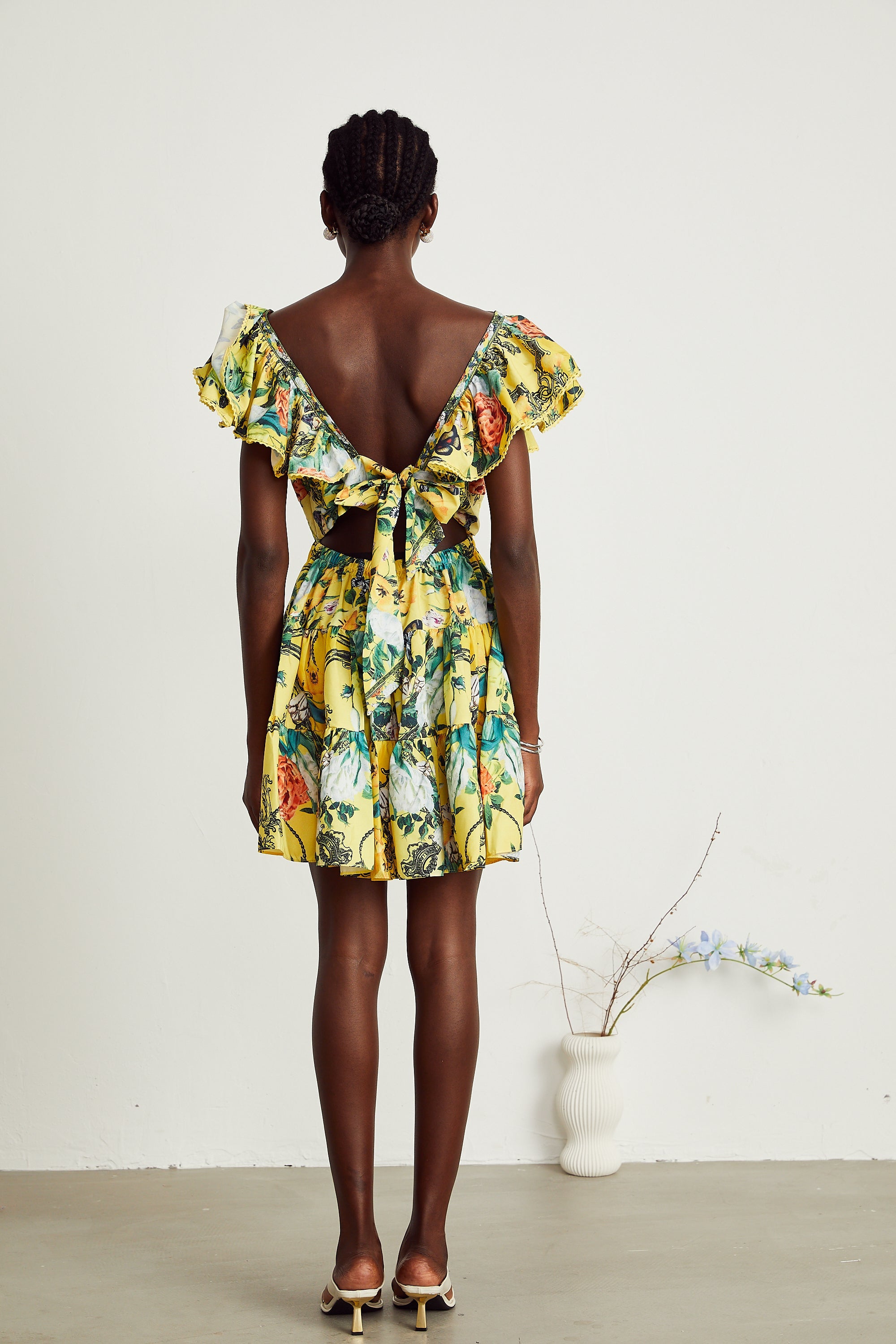 Saige desenli mini elbise