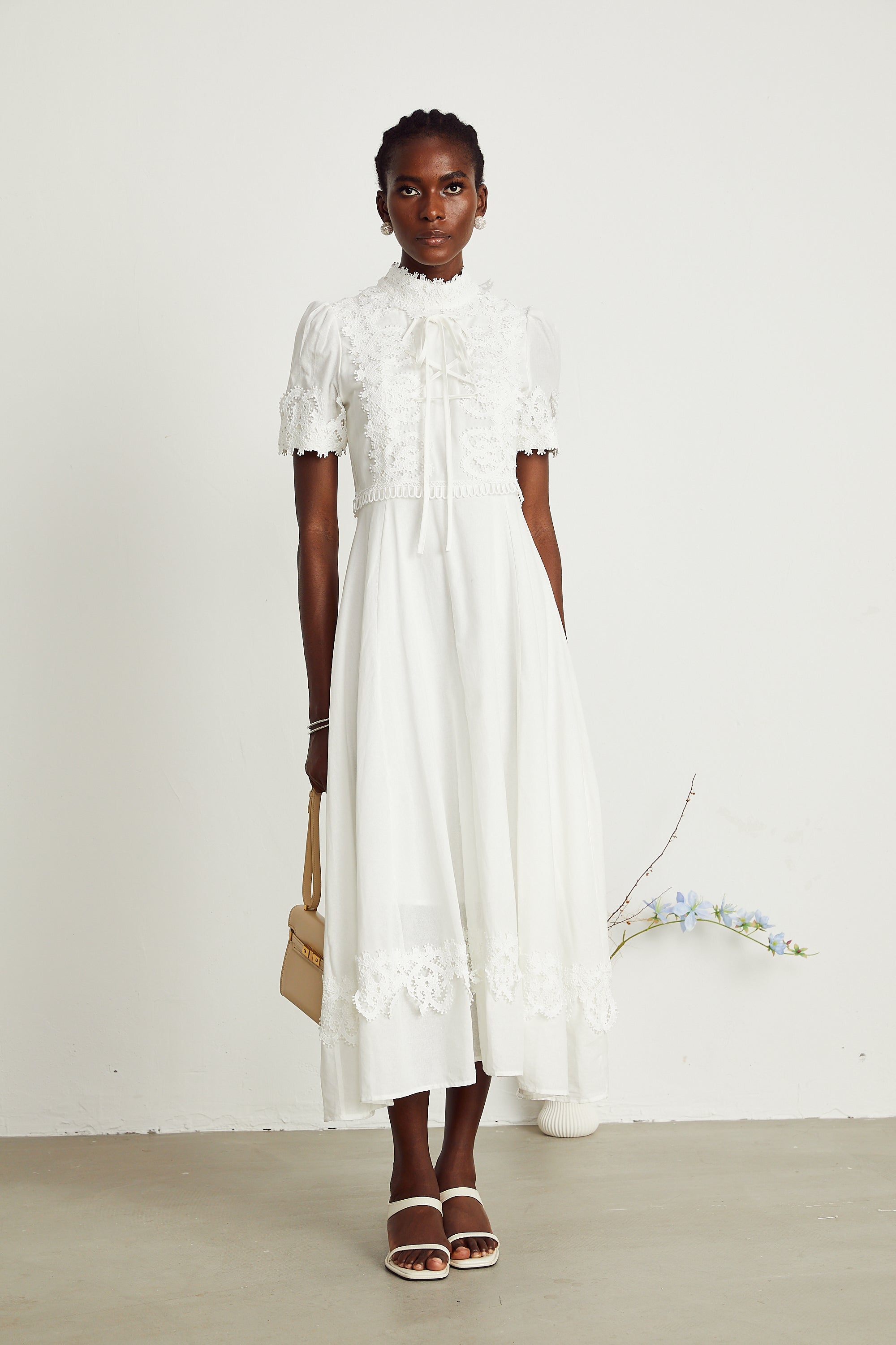 Patricia dantelli midi elbise