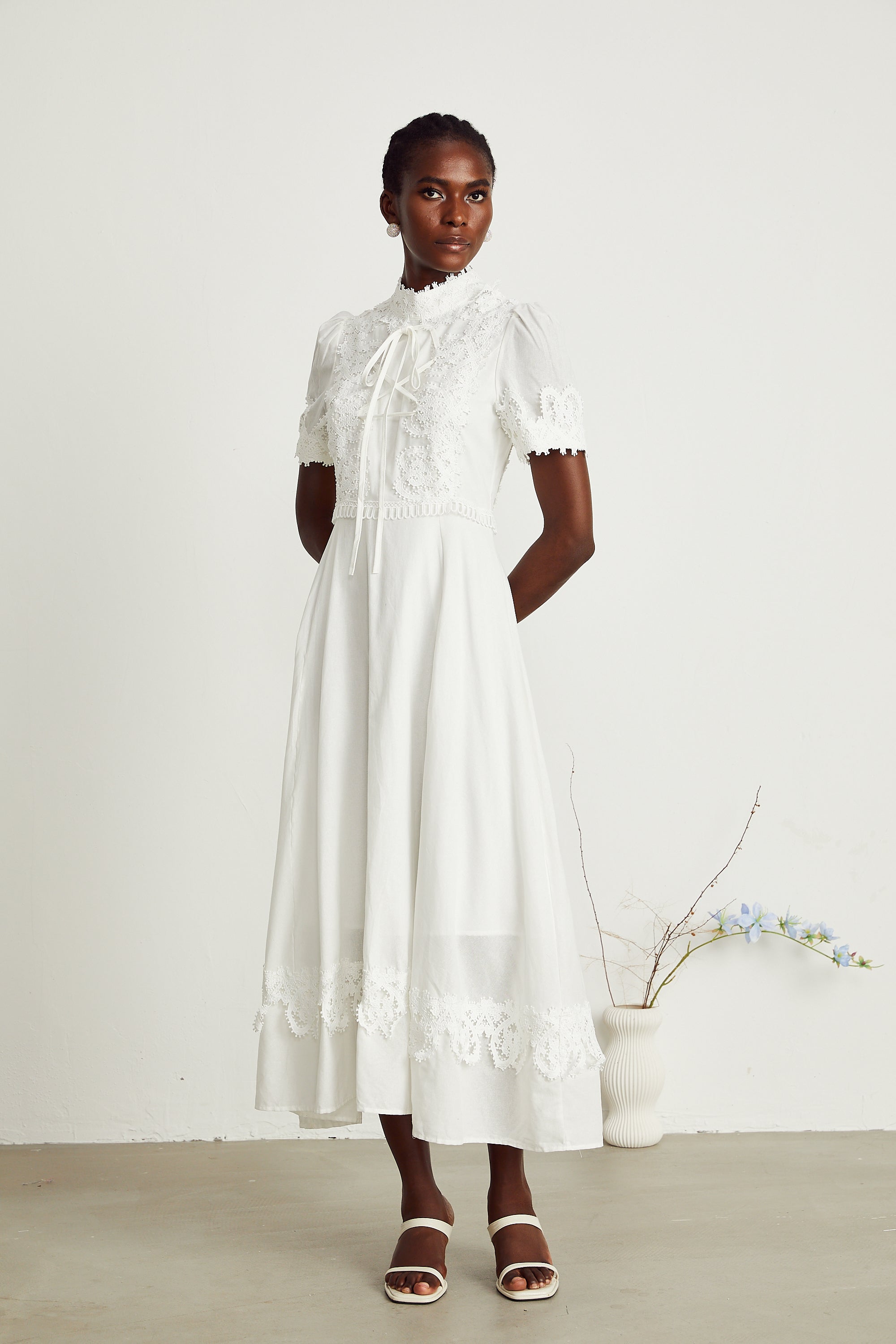 Patricia dantelli midi elbise