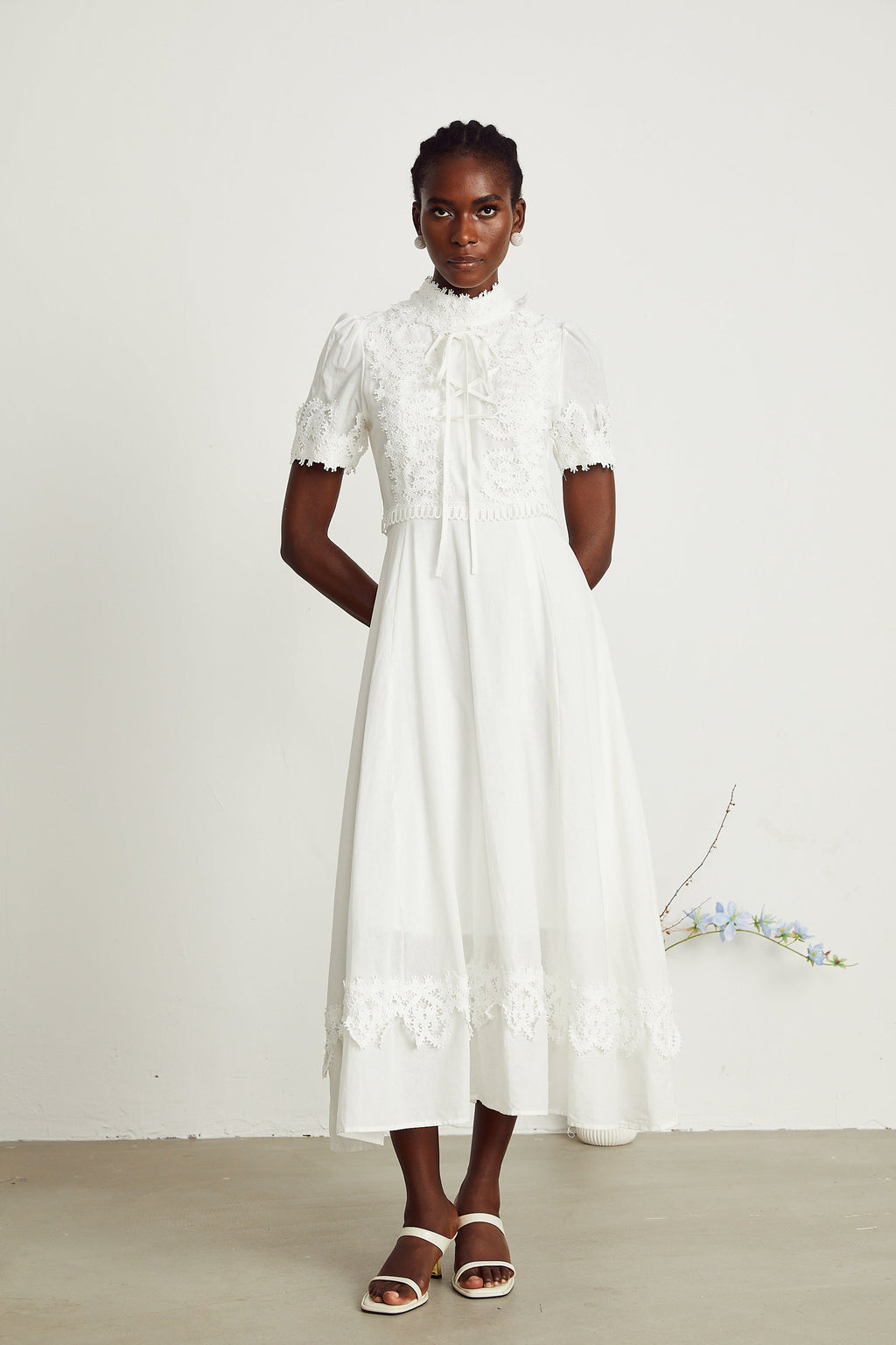 Patricia dantelli midi elbise