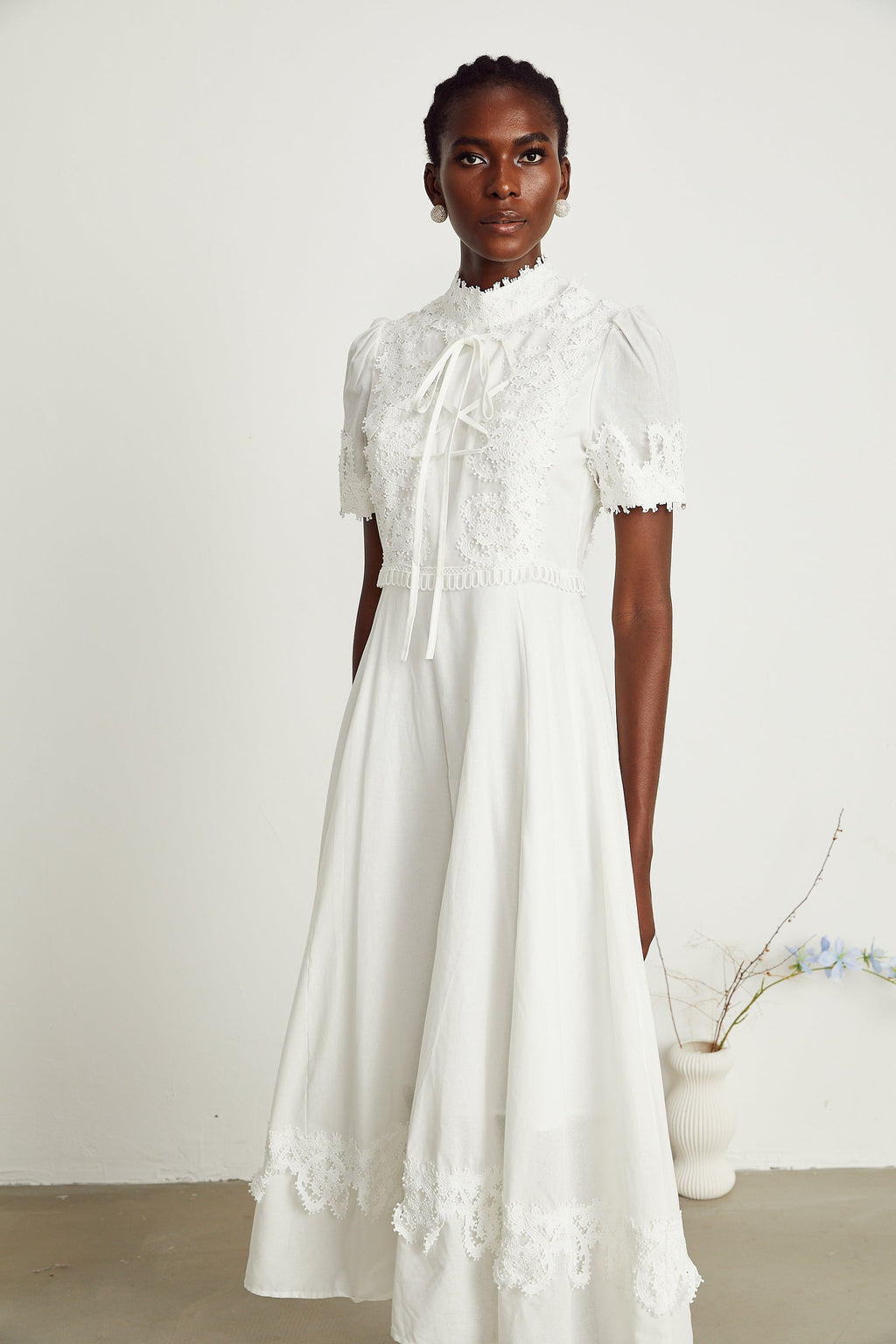 Patricia dantelli midi elbise