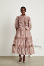 Inès katman midi elbise