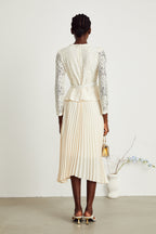 Isabelle dantel midi elbise