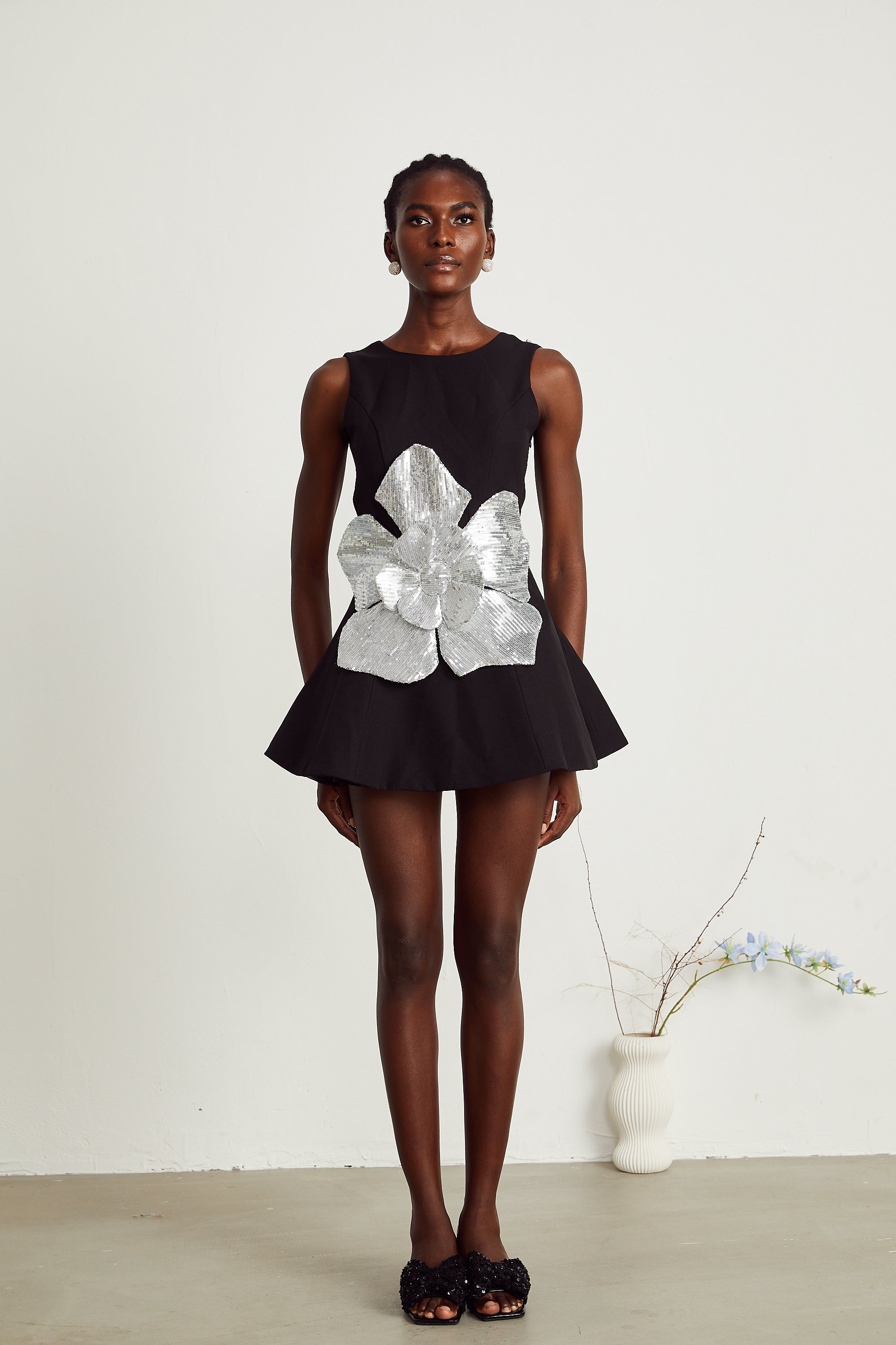 Maëlys aplike mini elbise