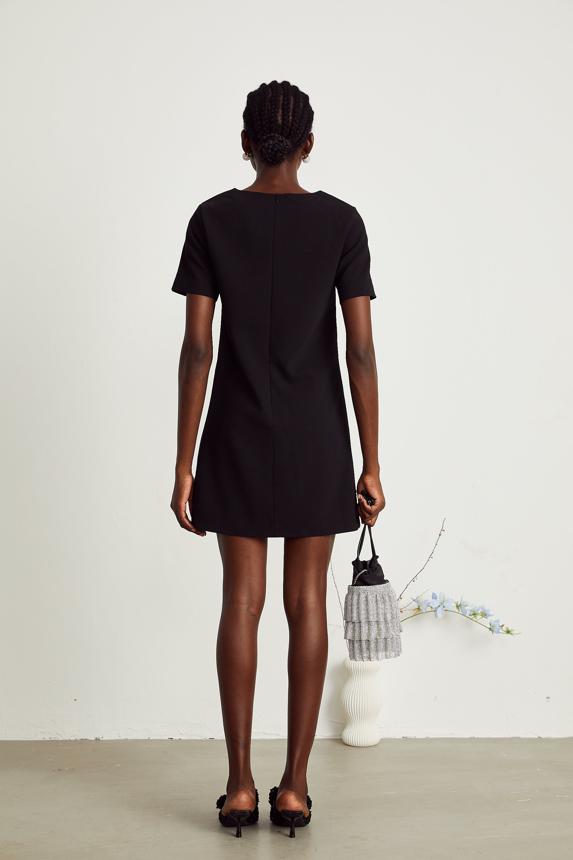 Rachel kristal mini elbise