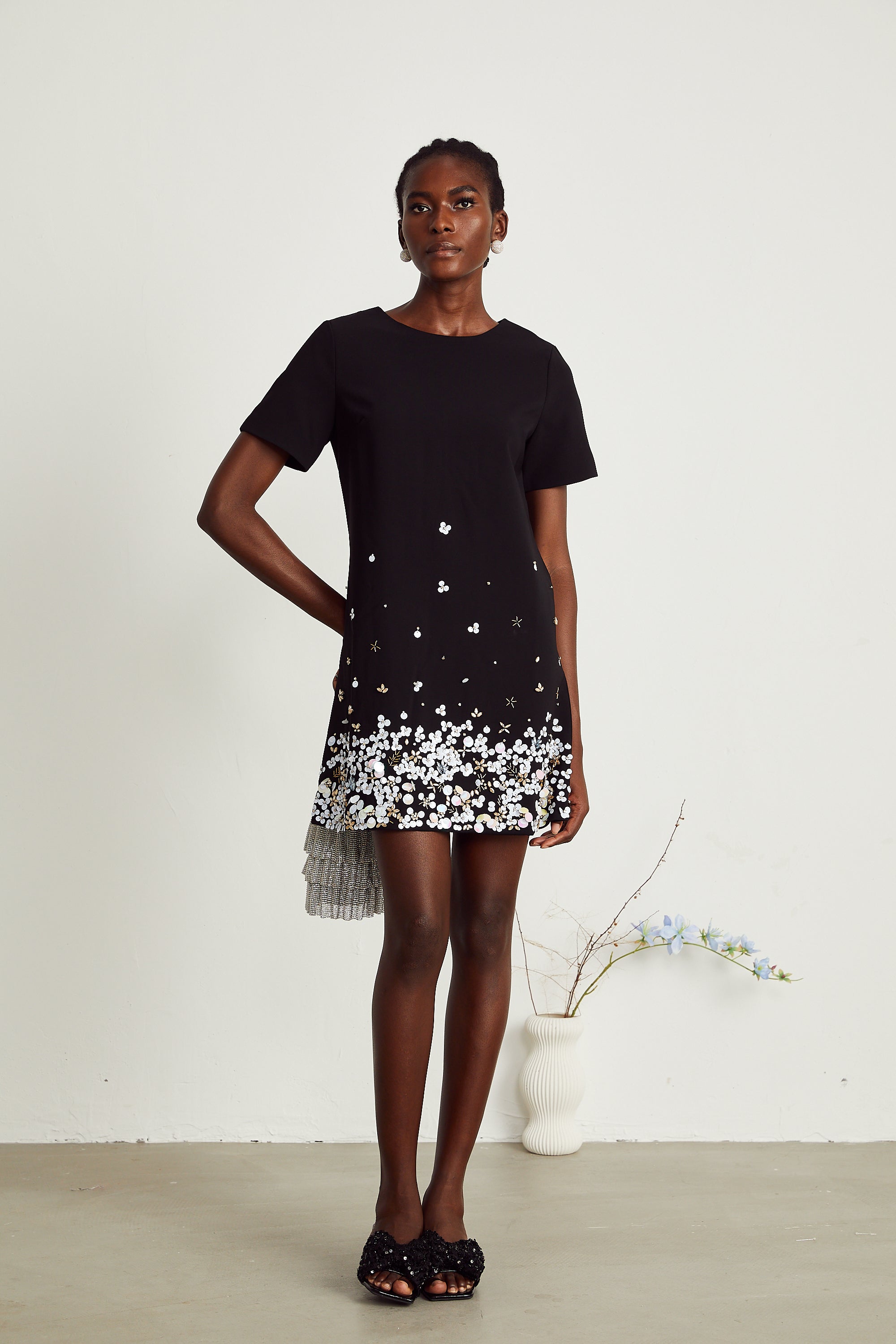 Rachel kristal mini elbise