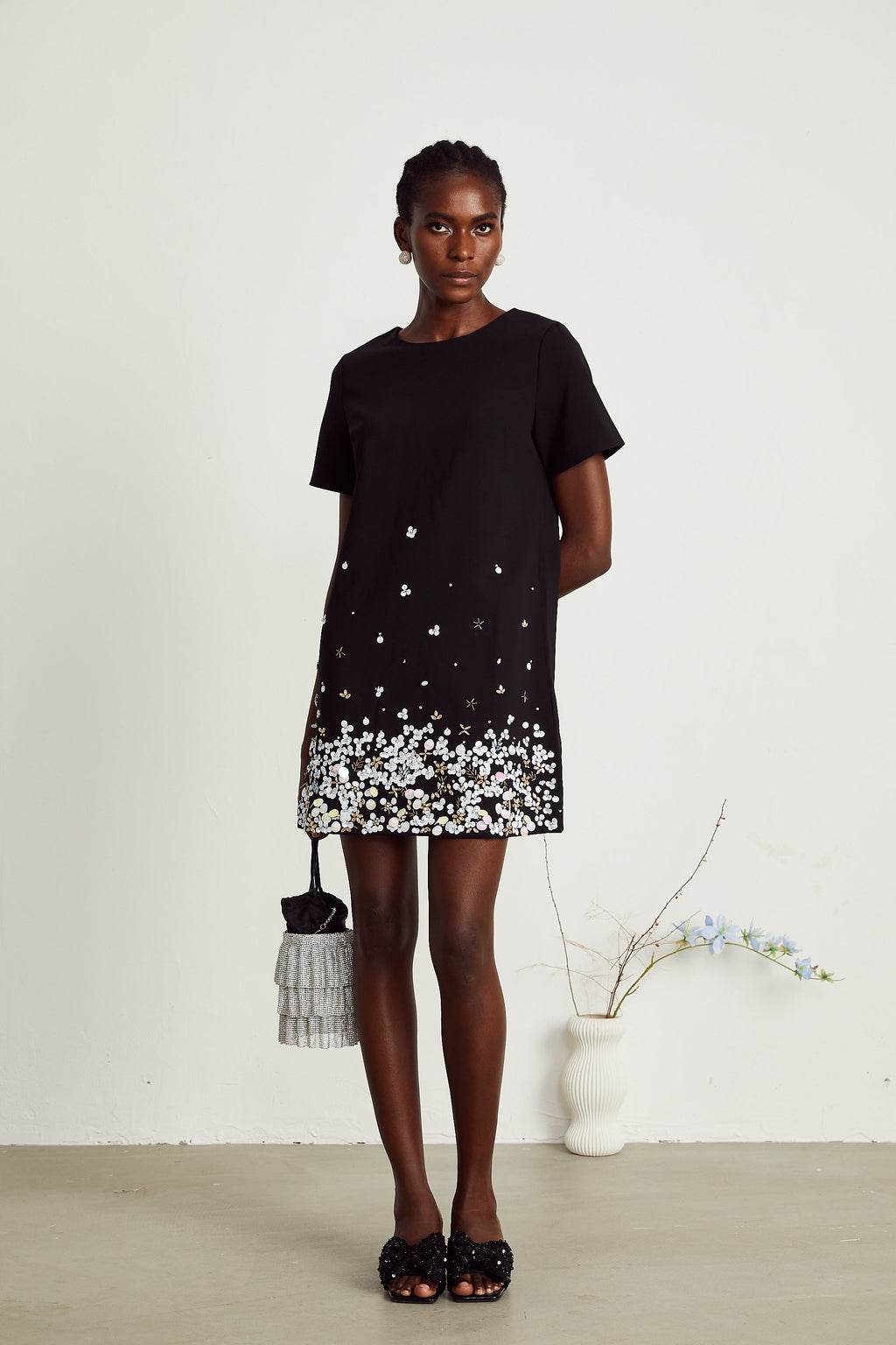 Rachel kristal mini elbise