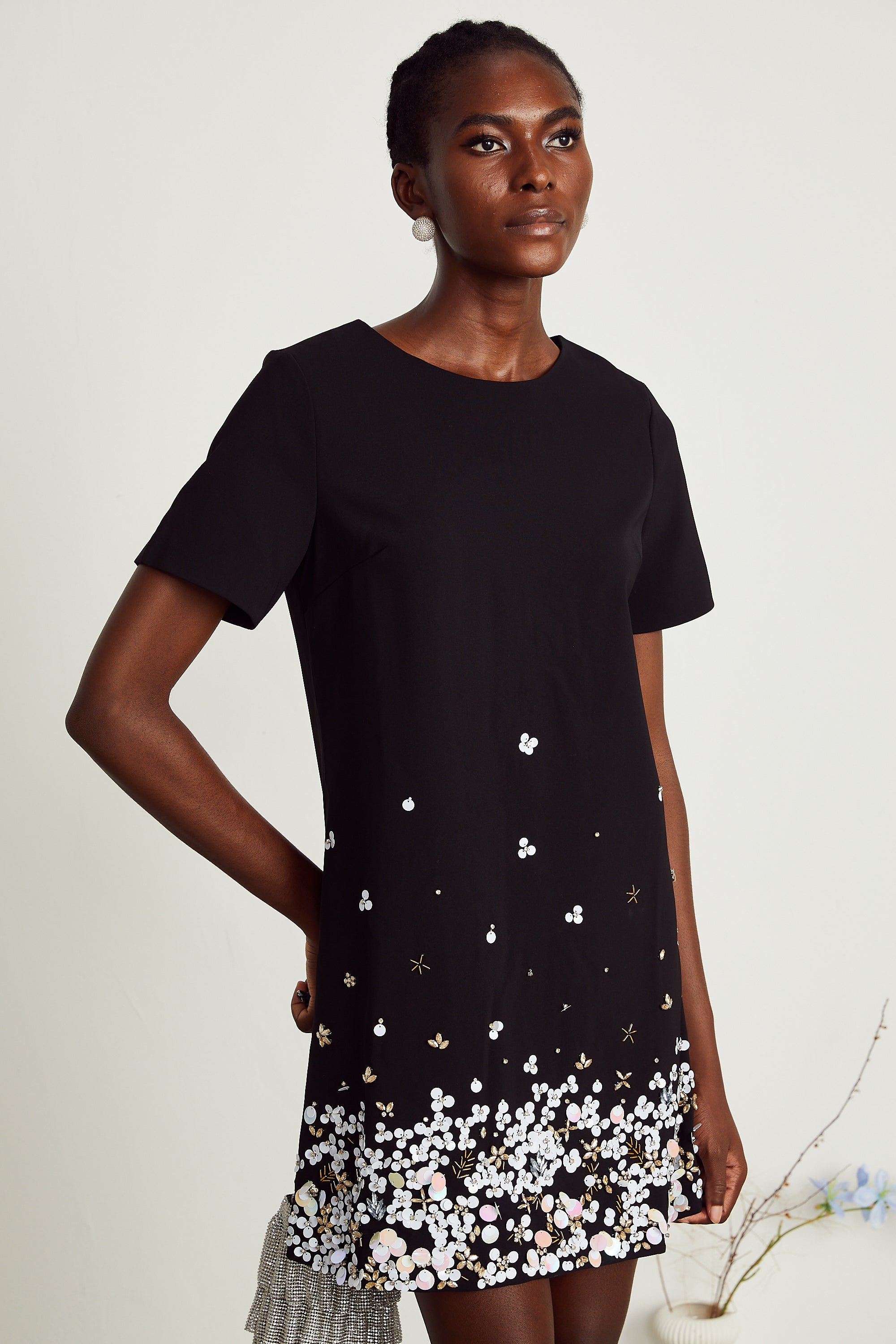 Rachel kristal mini elbise