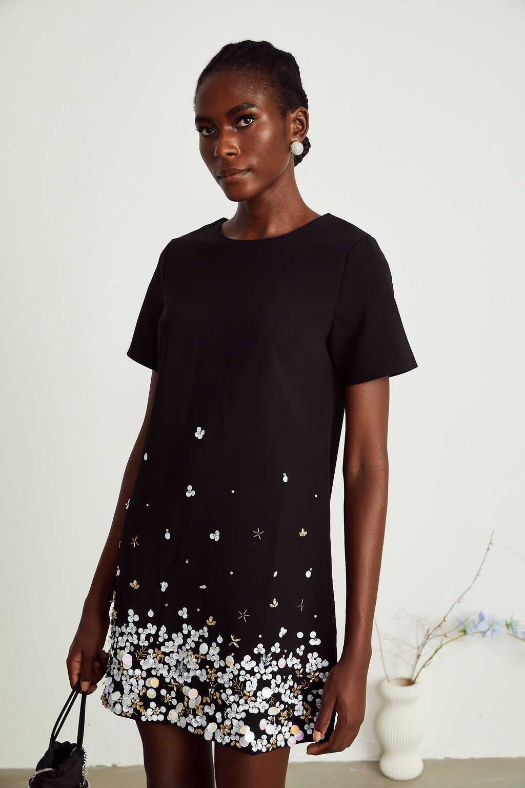 Rachel kristal mini elbise