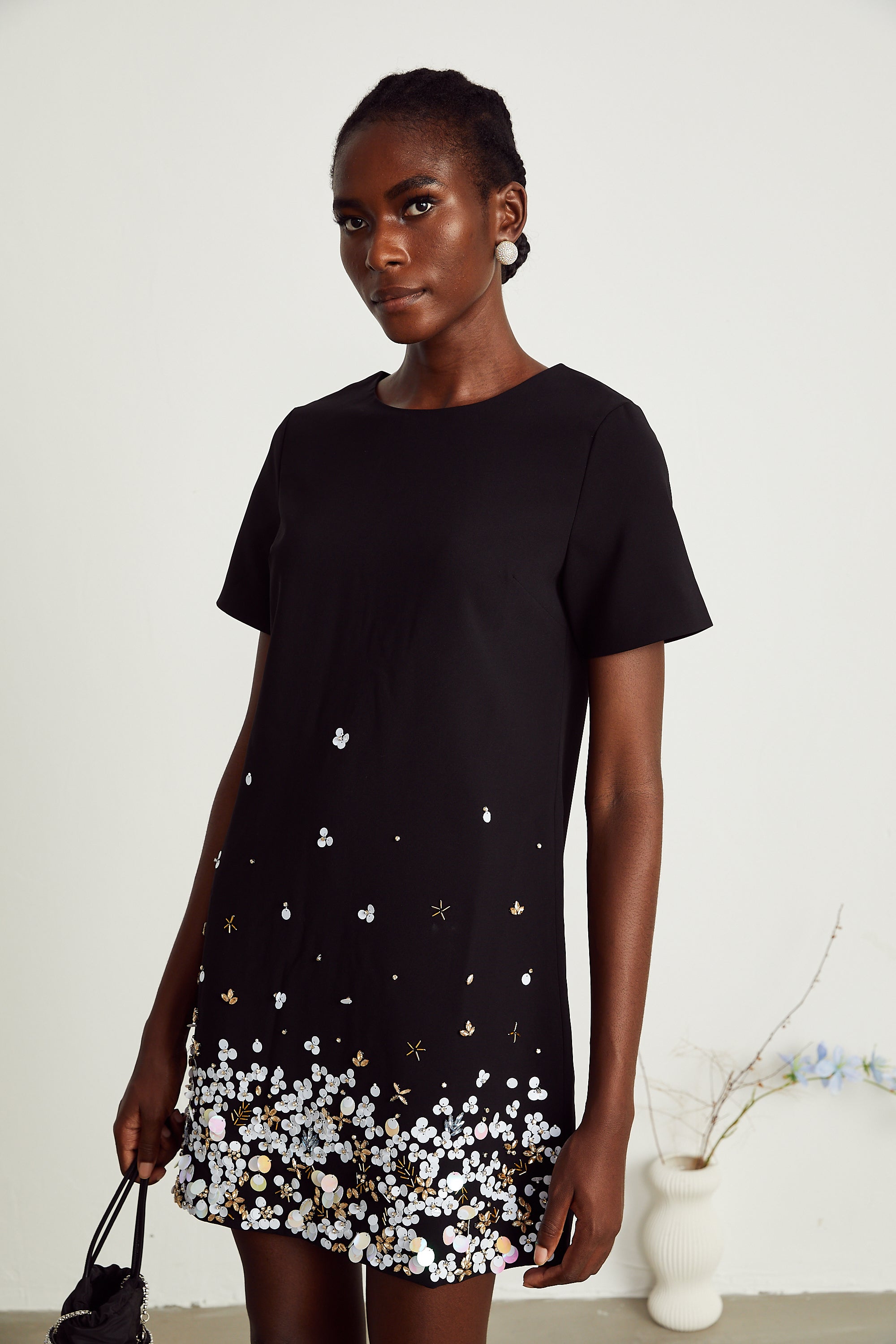 Rachel kristal mini elbise