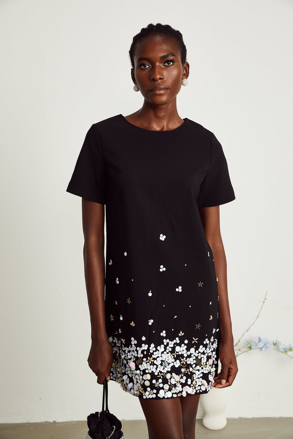 Rachel kristal mini elbise