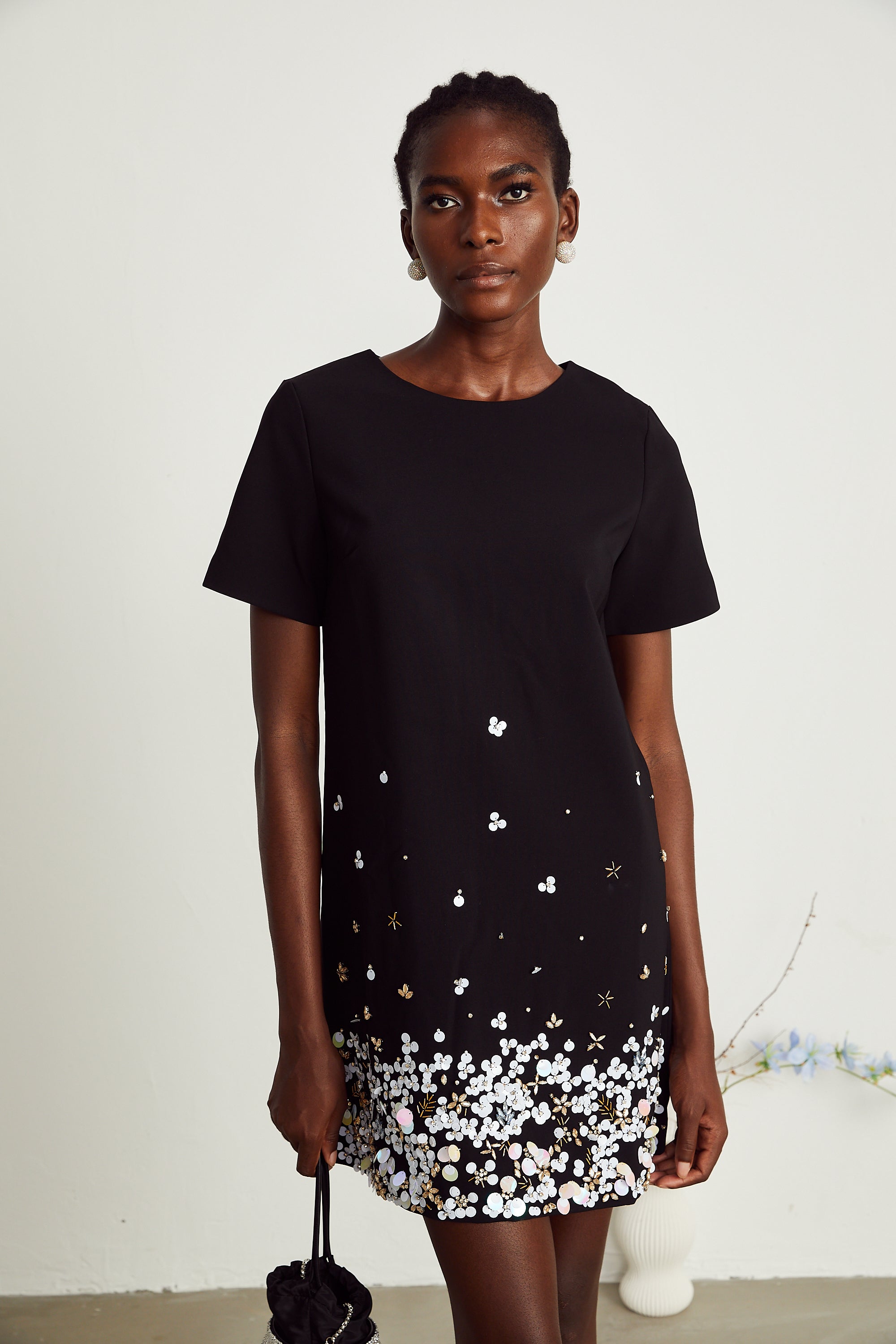 Rachel kristal mini elbise