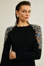 Maëlys kristal midi elbise