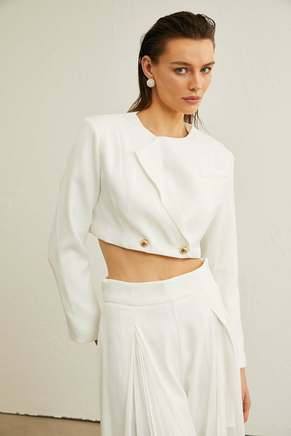 Rachel tül blazer ve pantolon takım