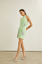 Hélène bağlamalı mini elbise