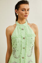 Hélène bağlamalı mini elbise