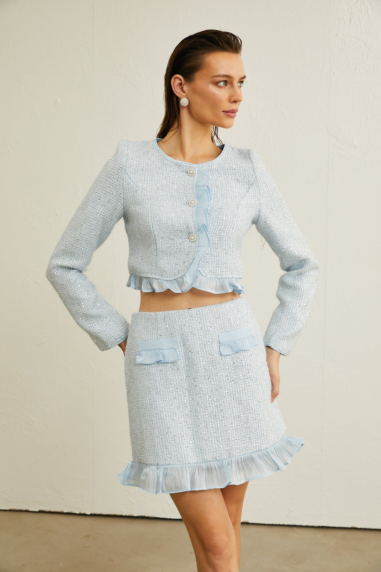 Viviane tüvit blazer ve etek takım