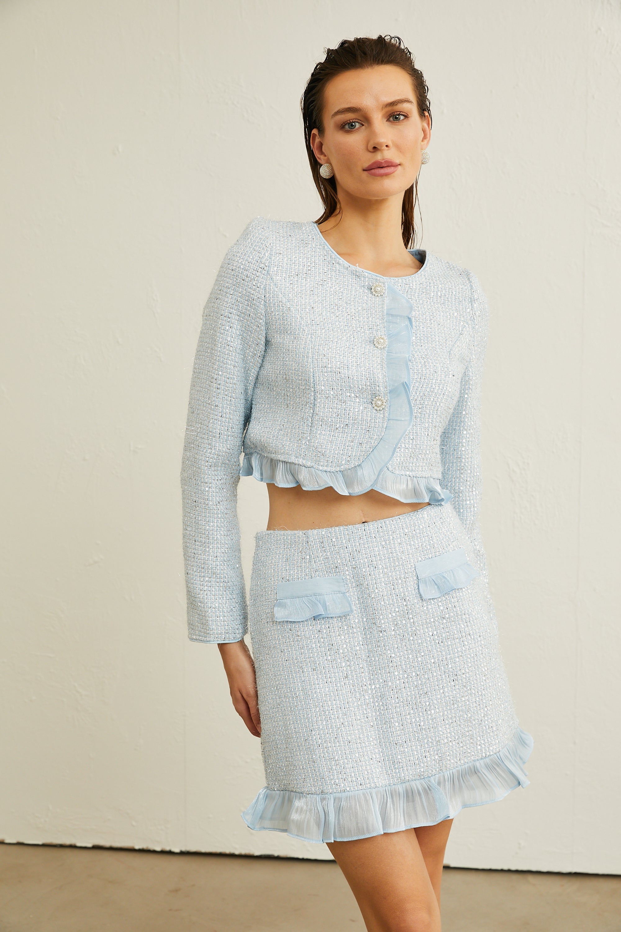 Viviane tüvit blazer ve etek takım