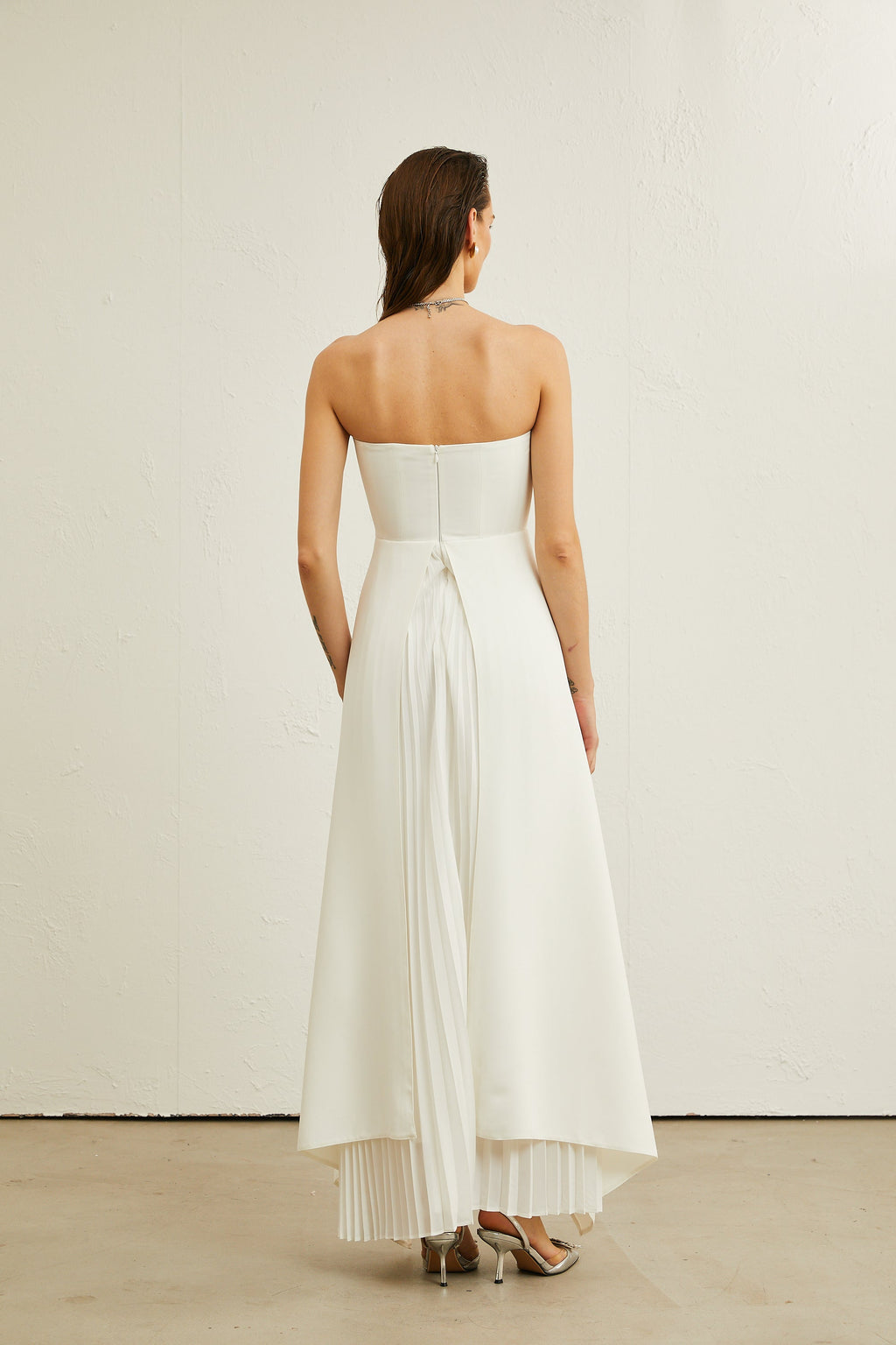 Vanessa pileli maksi elbise