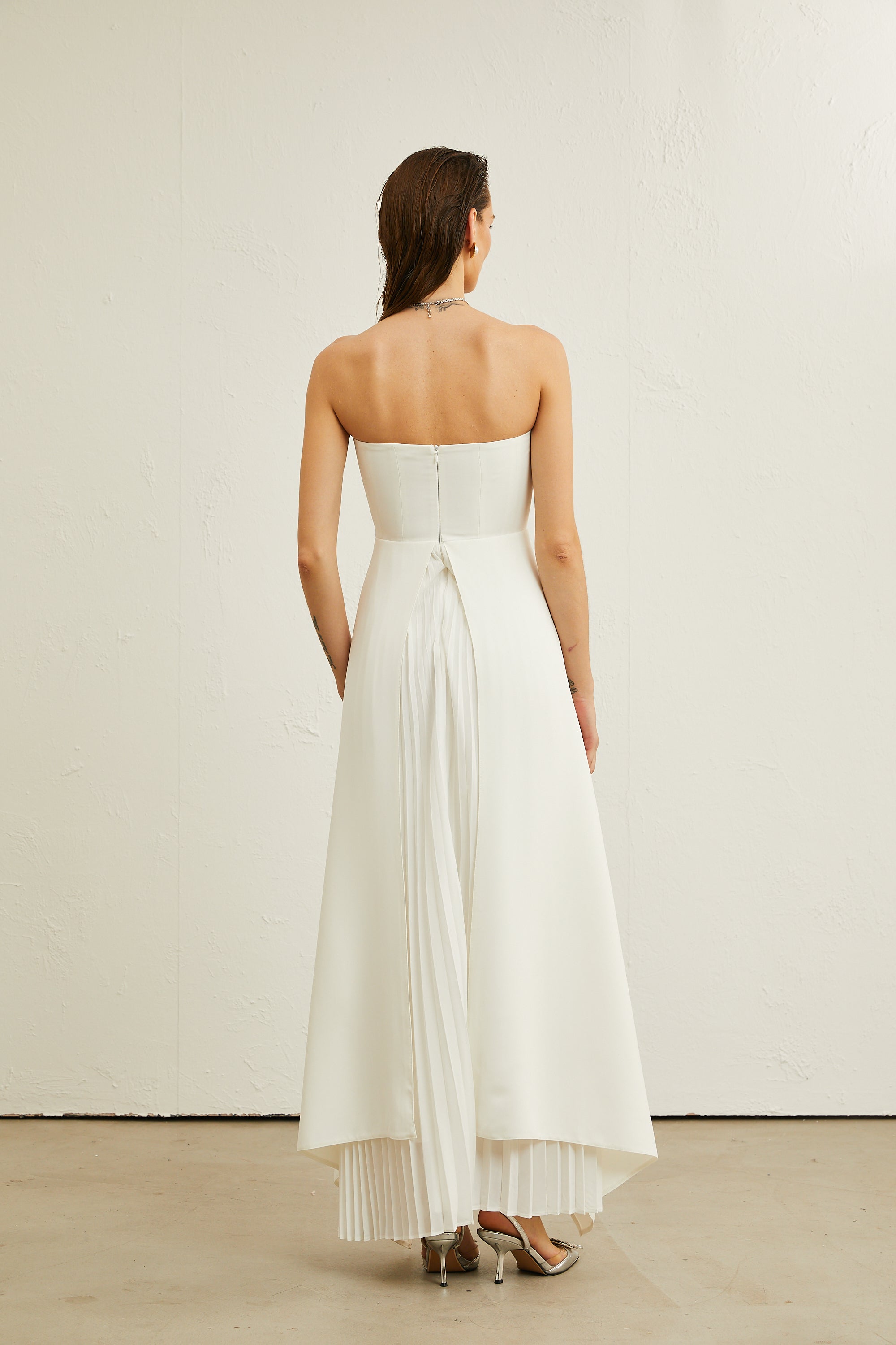 Vanessa pileli maksi elbise