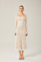 Karima dantel midi elbise