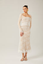 Karima dantel midi elbise