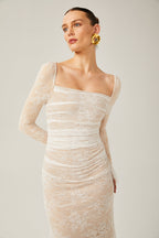 Karima dantel midi elbise