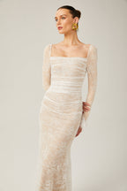 Karima dantel midi elbise