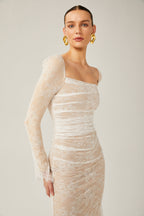 Karima dantel midi elbise