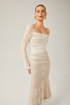 Karima dantel midi elbise